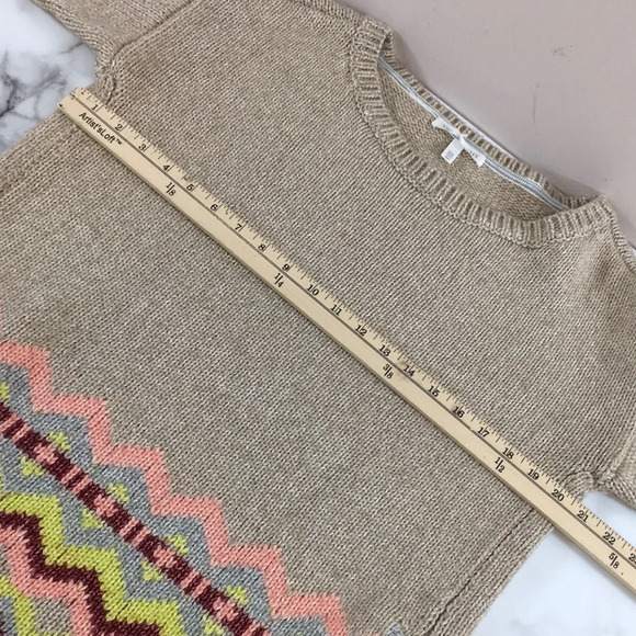 Victoria's Secret Sweater Womens Small Cream Yellow Heavy‎ Knit Tunic Fair Isle - Picture 13 of 15